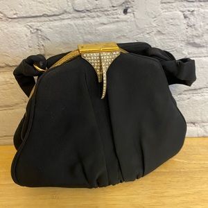 Vintage Black Cloth Handbag By G.D.K.